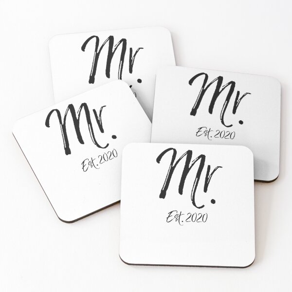 Artikelvorschau, Mr. Est. 2020 Matching Bride & Groom Gifts entworfen und verkauft von TNDesignStudio.