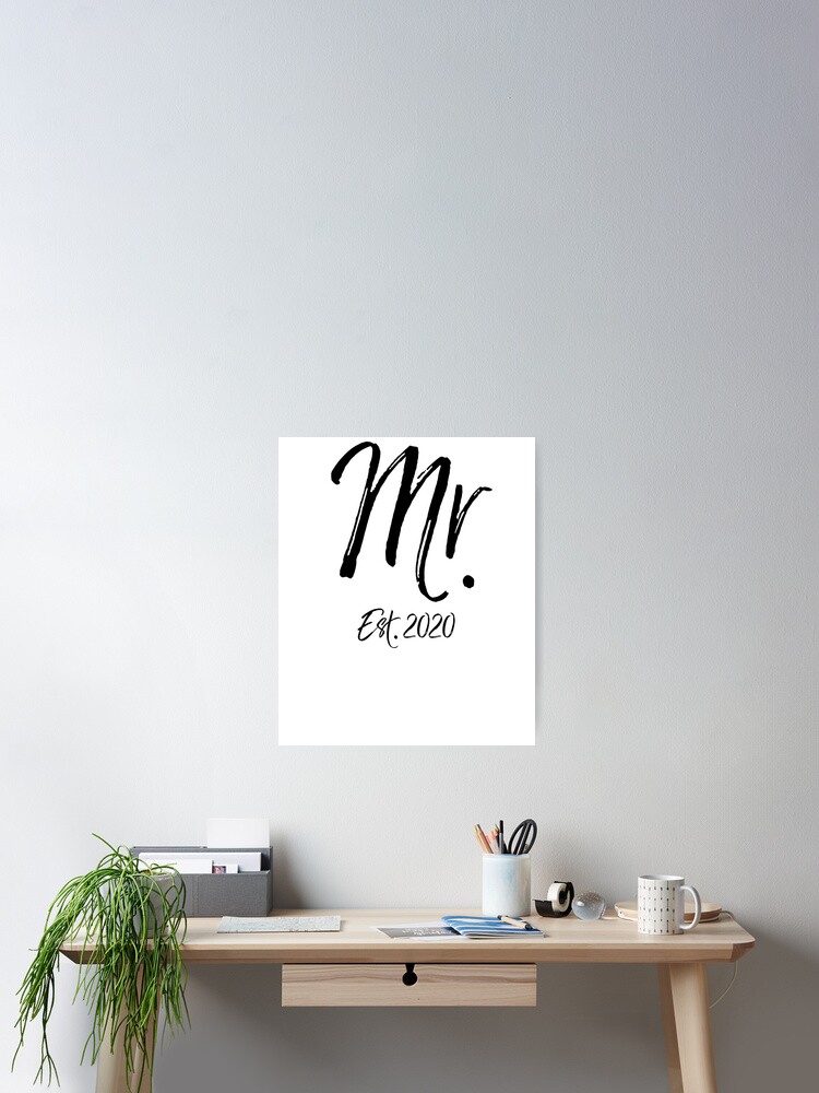 Thumbnail 2 von 3, Poster, Mr. Est. 2020 Matching Bride & Groom Gifts designt und verkauft von TNDesignStudio.
