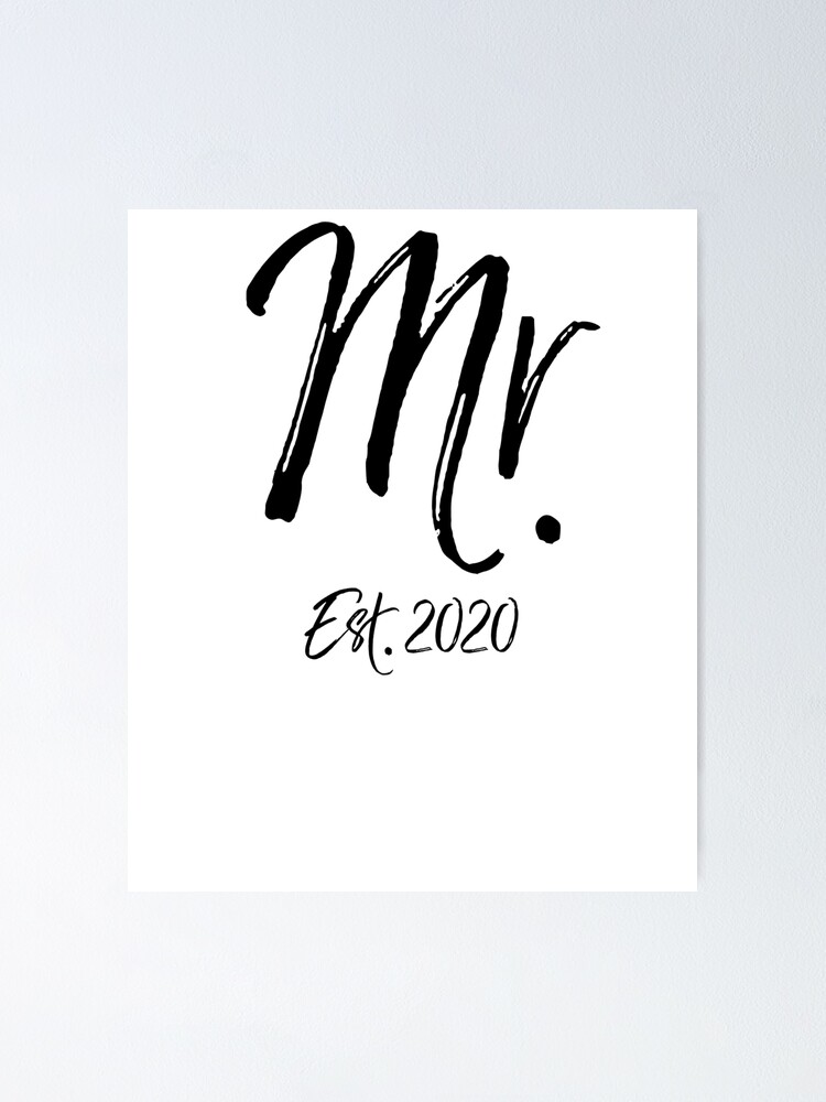 Thumbnail 1 von 3, Poster, Mr. Est. 2020 Matching Bride & Groom Gifts designt und verkauft von TNDesignStudio.