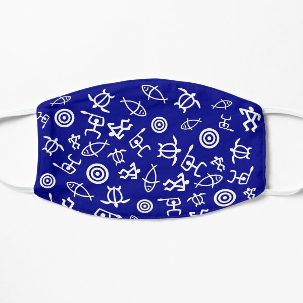 Hawaiian Petroglyph Graphic - Blue Background Mask