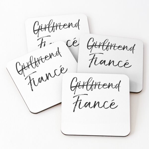 Artikelvorschau, Not Girlfriend Fiancè Engagement Gift Matching Bride & Groom Gifts entworfen und verkauft von TNDesignStudio.