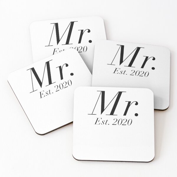 Artikelvorschau, Wedding Gift Mr. Est. 2020 Matching Bride & Groom Gifts entworfen und verkauft von TNDesignStudio.