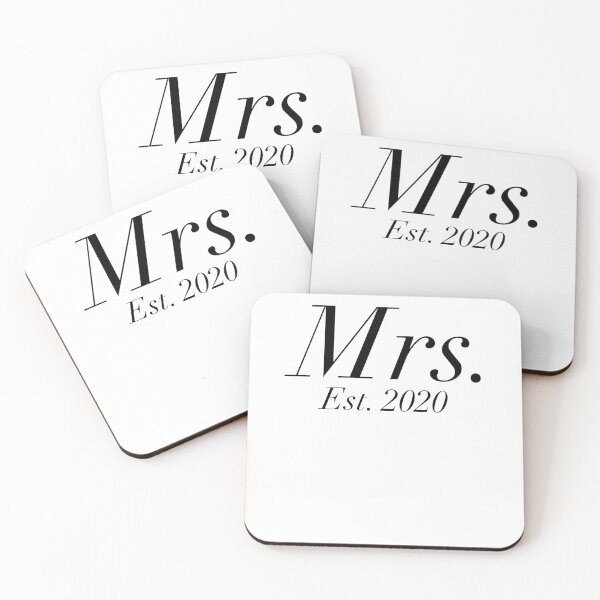 Artikelvorschau, Wedding Gift Mrs. Est. 2020 Matching Bride & Groom Gifts entworfen und verkauft von TNDesignStudio.