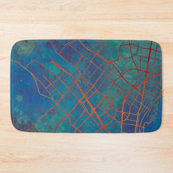 Item preview, Bogota Colombia Street Map Art Watercolor Apocalyptic Blue designed and sold by IvonDesign.