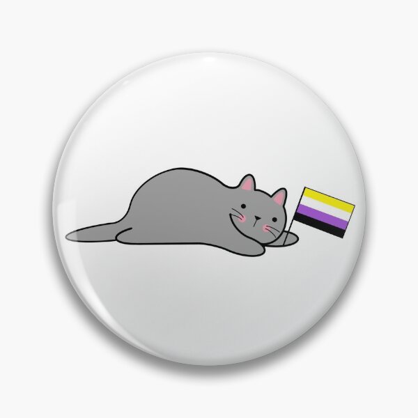 Item preview, Cat with a Non-Binary Pride Flag designed and sold by Elaine Carter.