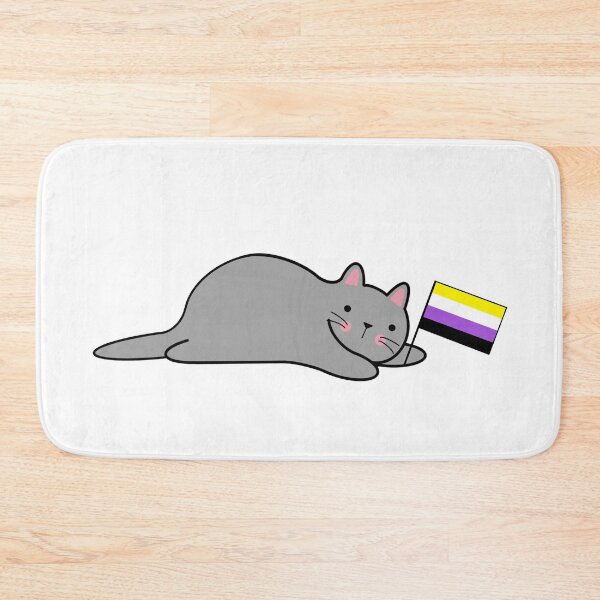 Item preview, Cat with a Non-Binary Pride Flag designed and sold by Elaine Carter.
