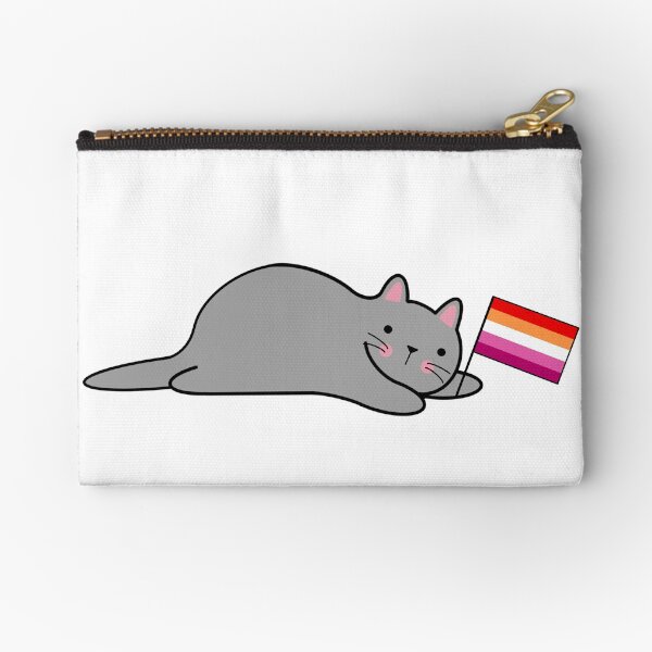 Item preview, Cat with a Lesbian Pride Flag designed and sold by Elaine Carter.