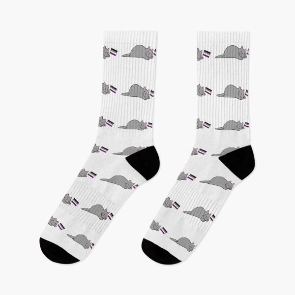 Item preview, Cat with an Asexual Pride Flag designed and sold by Elaine Carter.