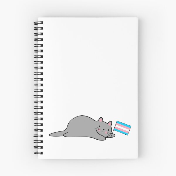 Item preview, Cat with a Trans Pride Flag designed and sold by Elaine Carter.