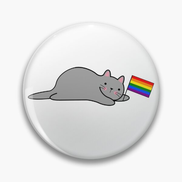 Item preview, Cat with a Rainbow Pride Flag designed and sold by Elaine Carter.