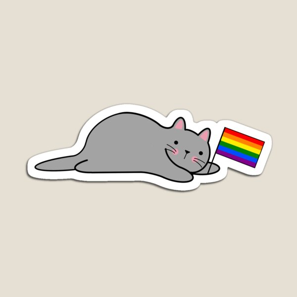 Item preview, Katze mit Regenbogen-Pride-Flagge designed and sold by Elaine Carter.