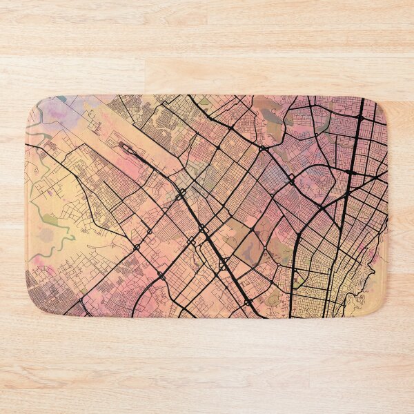 Item preview, Bogota Colombia Street Map Art Watercolor Pink Love designed and sold by IvonDesign.