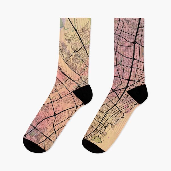 Item preview, Bogota Colombia Street Map Art Watercolor Pink Love designed and sold by IvonDesign.