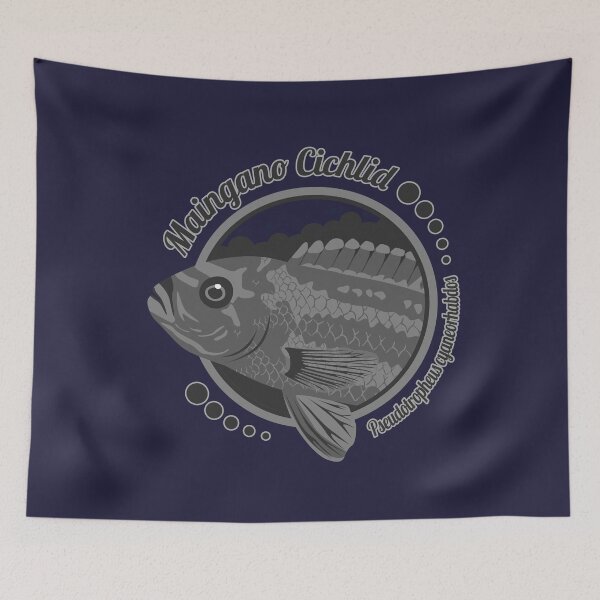 Item preview, Maingano Mbuna Cichlid – Pseudotropheus cyaneorhabdos Malawi Aquarium Fish Merch b/w designed and sold by TheAplus.