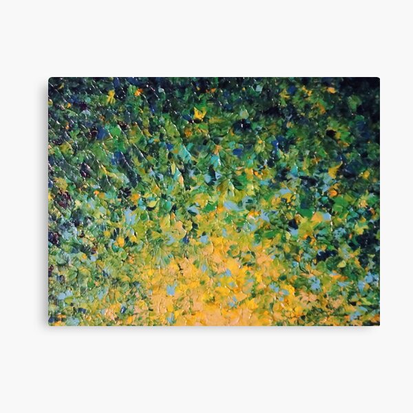 IRISH SUNRISE - Beautiful Vancouver Bold Lime Kelly Forest Green Sunrise Sunset Abstract Nature Painting Canvas Print