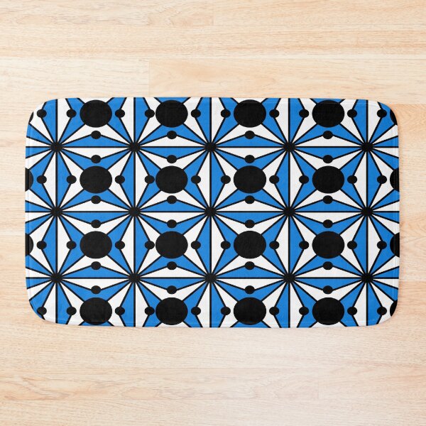 Item preview, Abstract geometric pattern - blue, black and white. designed and sold by K.S ART.