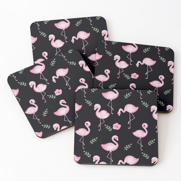Item preview, Pink Watercolor Flamingos in Green Leaves designed and sold by madtoyman.