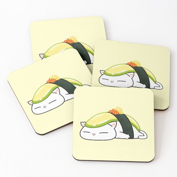Item preview, Chubby Cats Avocado Sushi Cat designed and sold by Takeda-art.