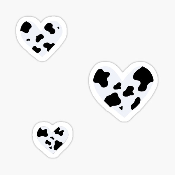 Super Cute Heart Cow Print Sticker for Sale by saeroun