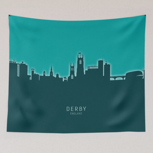 Artikelvorschau, Derby England Skyline entworfen und verkauft von ArtPrints.