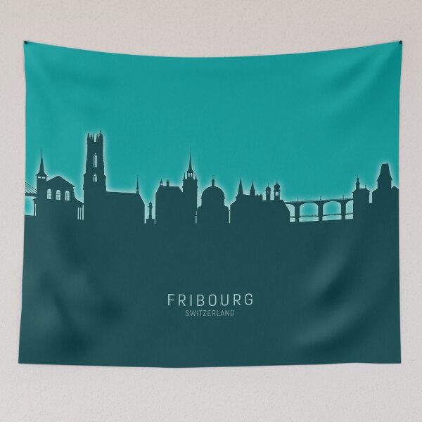 Item preview, Fribourg Switzerland Skyline designed and sold by ArtPrints.