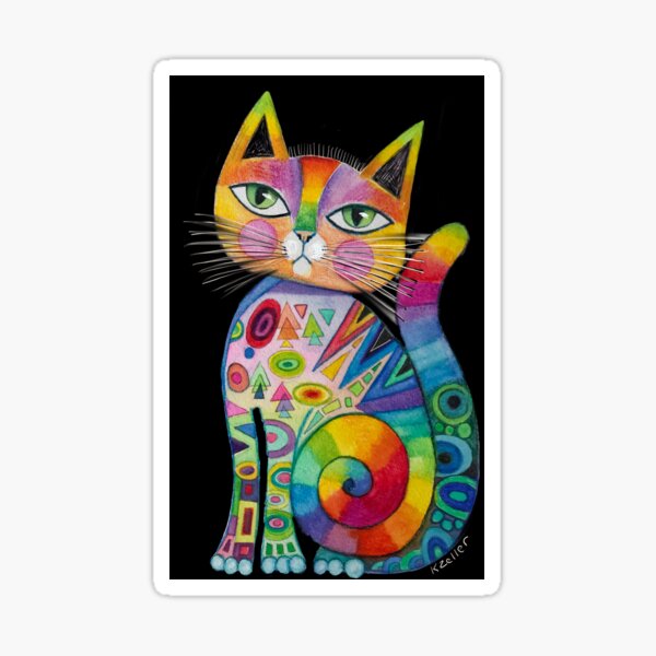Sweet Kitty black background Sticker