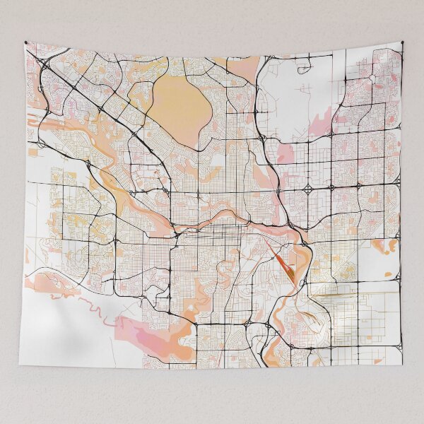 Item preview, Calgary Canada Street Map Art Watercolor Color designed and sold by IvonDesign.