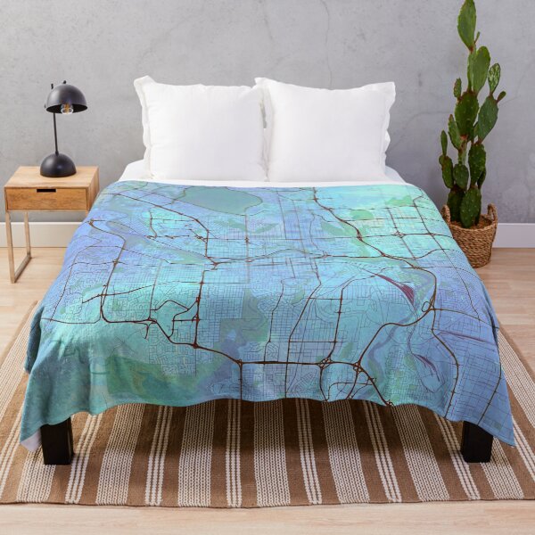 Item preview, Calgary Canada Street Map Art Watercolor Blue Lounge designed and sold by IvonDesign.