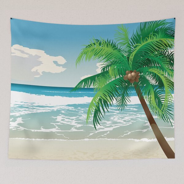 Item preview, Tropical summer beach coconut palm tree designed and sold by linhkaphung.