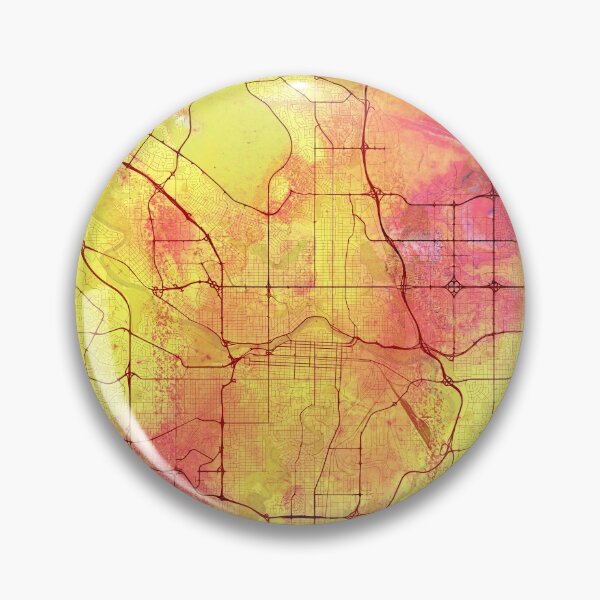 Item preview,  Calgary Canada Street Map Art Watercolor Magma Eruption designed and sold by IvonDesign.