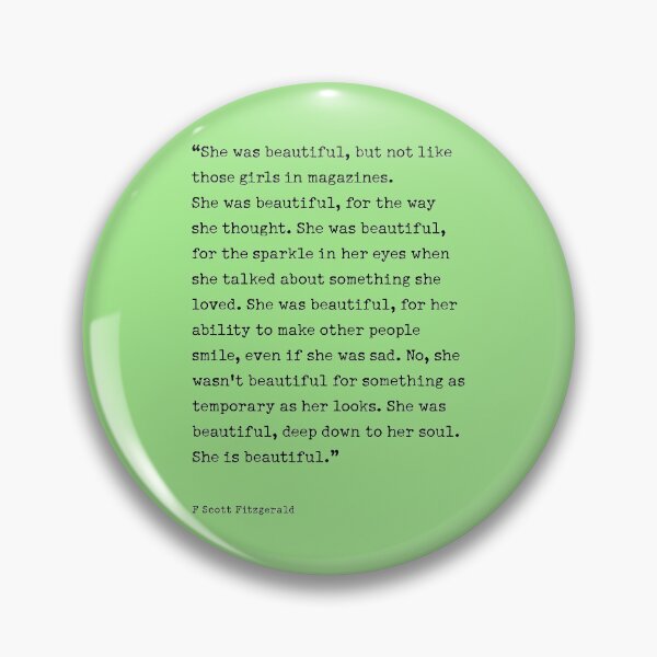Item preview, She was beautiful, F. Scott Fitzgerald  Quote designed and sold by corbrand.