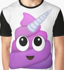 Purple Unicorn Poop Emoji Graphic T-Shirt