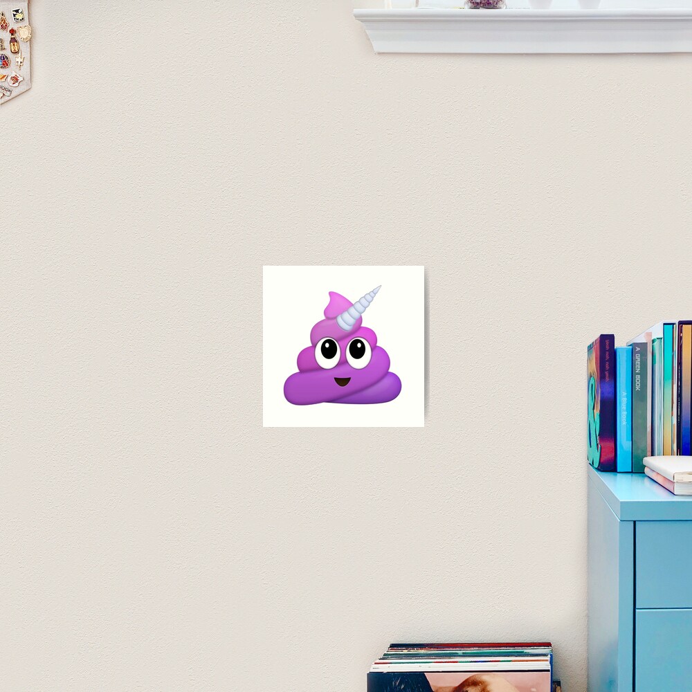 Purple Unicorn Poop Emoji Art Print