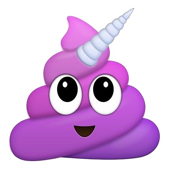 purple unicorn poop emoji photographic print by winkham