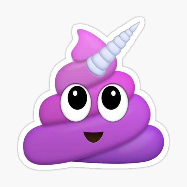 Purple Unicorn Poop Emoji Sticker