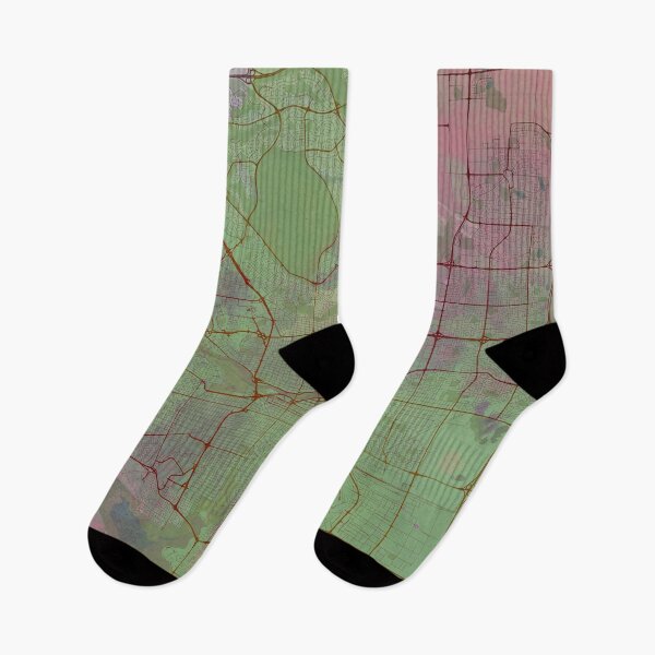 Item preview, Calgary Canada Street Map Art Watercolor Green Pink  designed and sold by IvonDesign.
