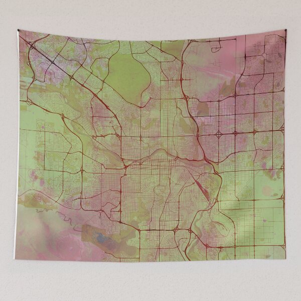 Item preview, Calgary Canada Street Map Art Watercolor  designed and sold by IvonDesign.