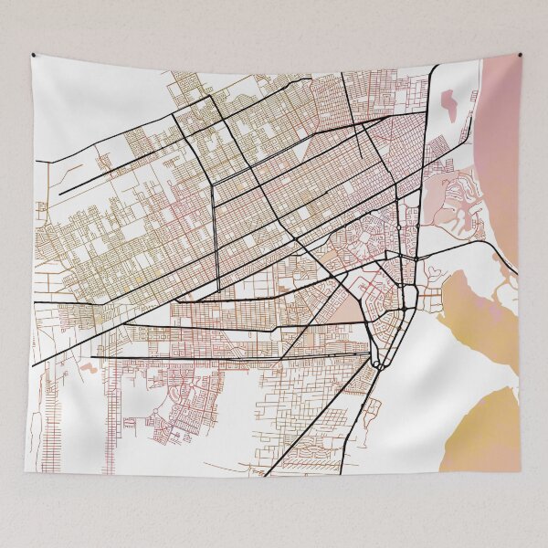 Item preview, Cancun Mexico Street Map Art Watercolor Color designed and sold by IvonDesign.