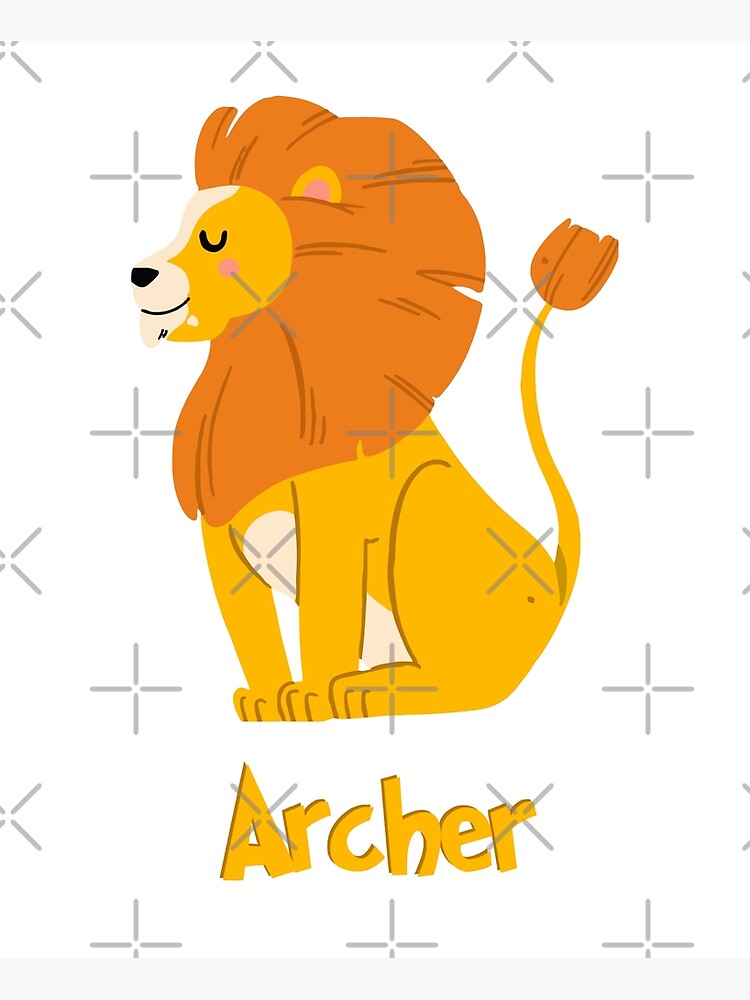 "Archer Lion Baby Boy Wild Animal Name" Poster by HelloFromAja Redbubble