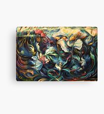 RAINSTORM ON POND, Top To Bottom Canvas Print