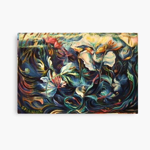 RAINSTORM ON POND, Top To Bottom Canvas Print