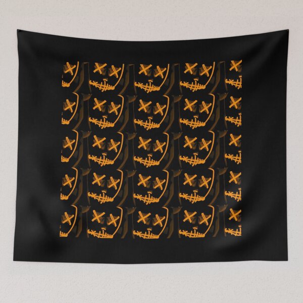 Item preview, Tessellating. Geometrical. Repeating. Black. Yellow Eyes Shut Pattern  designed and sold by shirtdan.