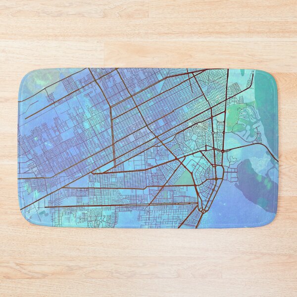 Item preview, Cancun Mexico Street Map Art Blue Lounge designed and sold by IvonDesign.