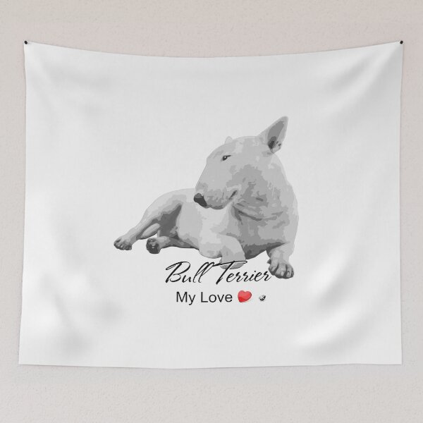 Item preview, Bull terrier illustration with inscription designed and sold by Alexandra Kueny.