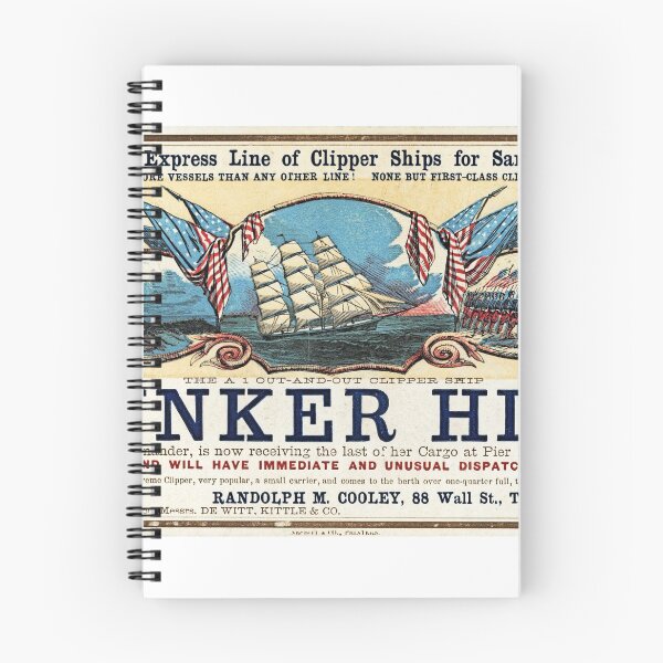 Item preview, Clipper ship card Bunker Hill designed and sold by TheWildWildWest.