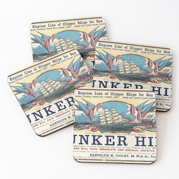 Item preview, Clipper ship card Bunker Hill designed and sold by TheWildWildWest.