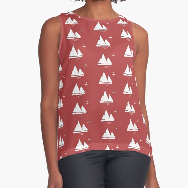 The Sailing Lifeboat on red Sleeveless Top