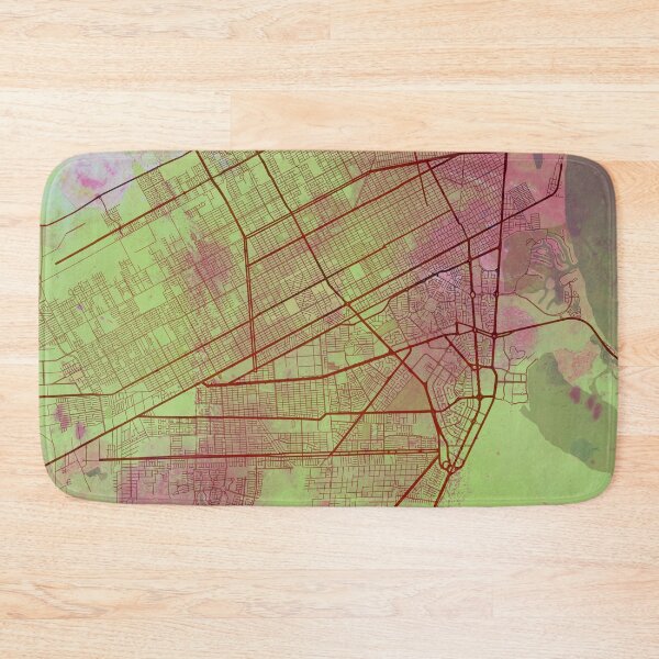 Item preview, Cancun Mexico Street Map Art Green Pink designed and sold by IvonDesign.