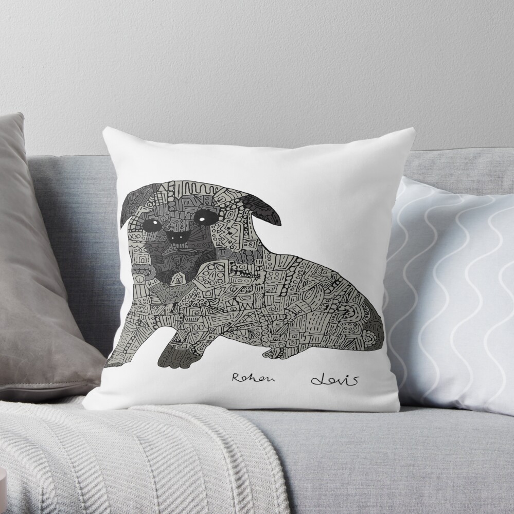 pug throw pillow