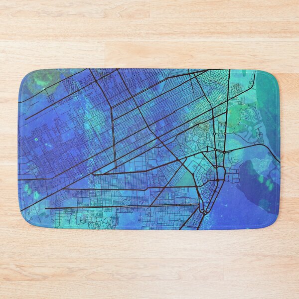 Item preview, Cancun Mexico Street Map Art Watercolor Blue Lounge designed and sold by IvonDesign.